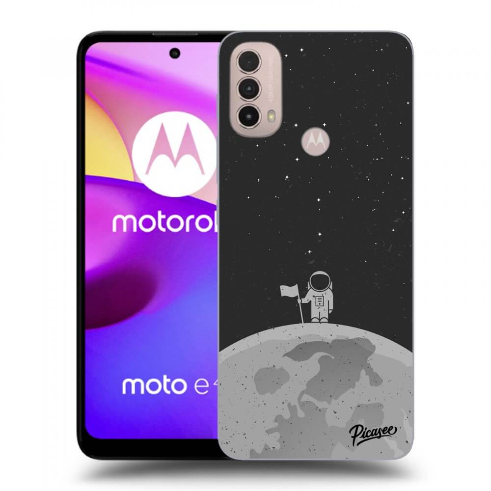 Picasee crna silikonska maskica za Motorola Moto E40 - Astronaut