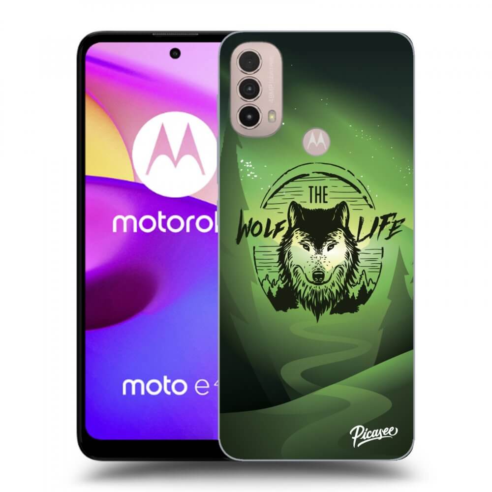 Picasee crna silikonska maskica za Motorola Moto E40 - Wolf life