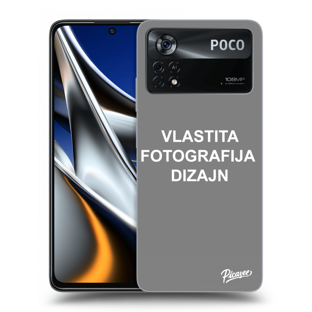 Picasee crna silikonska maskica za Xiaomi Poco M4 Pro - Vlastiti foto dizajn