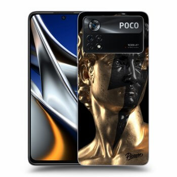Picasee crna silikonska maskica za Xiaomi Poco M4 Pro - Wildfire - Gold