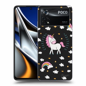 Picasee crna silikonska maskica za Xiaomi Poco M4 Pro - Unicorn star heaven
