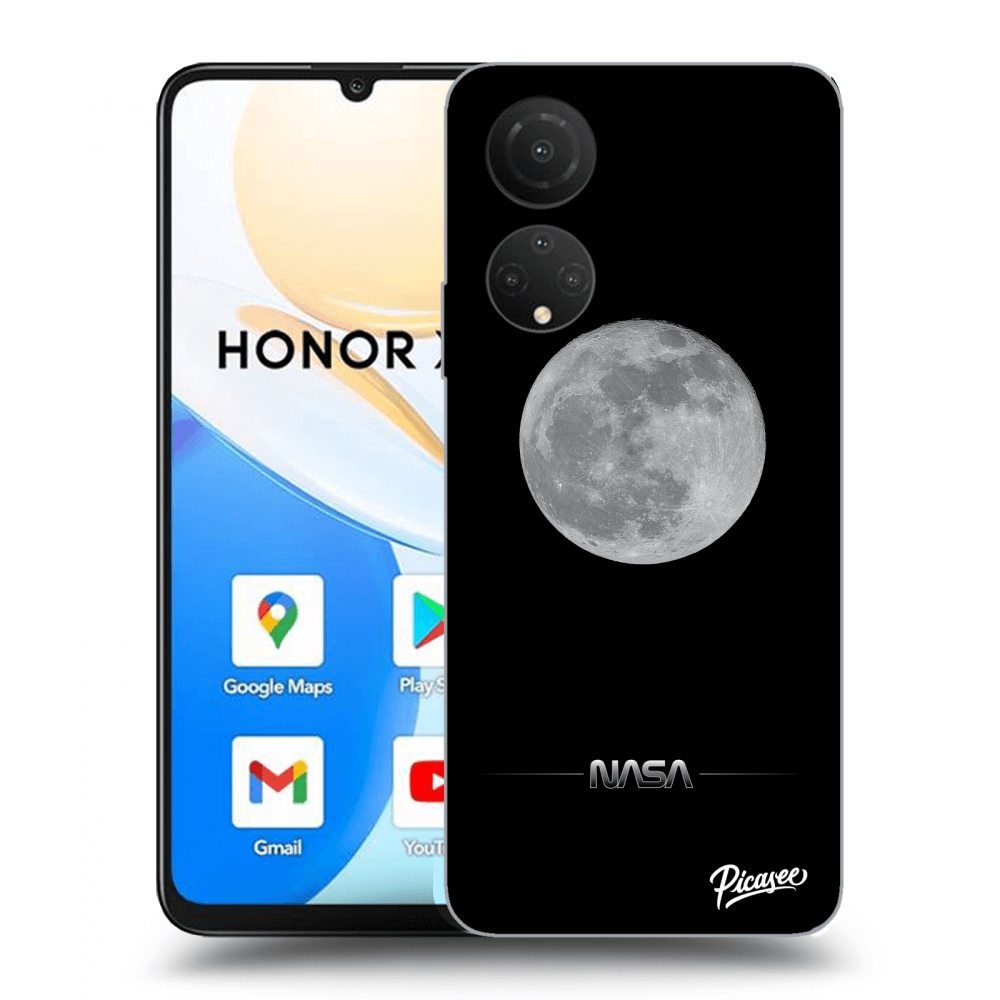 Picasee crna silikonska maskica za Honor X7 - Moon Minimal