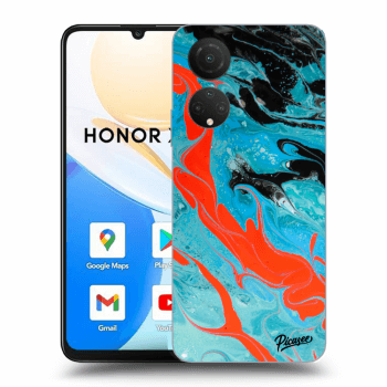 Picasee silikonska prozirna maskica za Honor X7 - Blue Magma