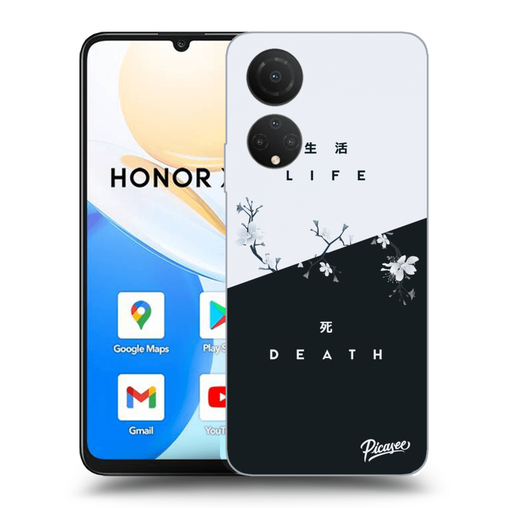 Picasee crna silikonska maskica za Honor X7 - Life - Death