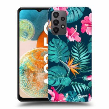 Picasee crna silikonska maskica za Samsung Galaxy A23 A235F 4G - Pink Monstera