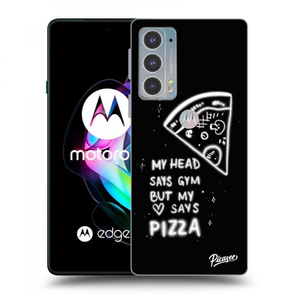 Picasee crna silikonska maskica za Motorola Edge 20 - Pizza