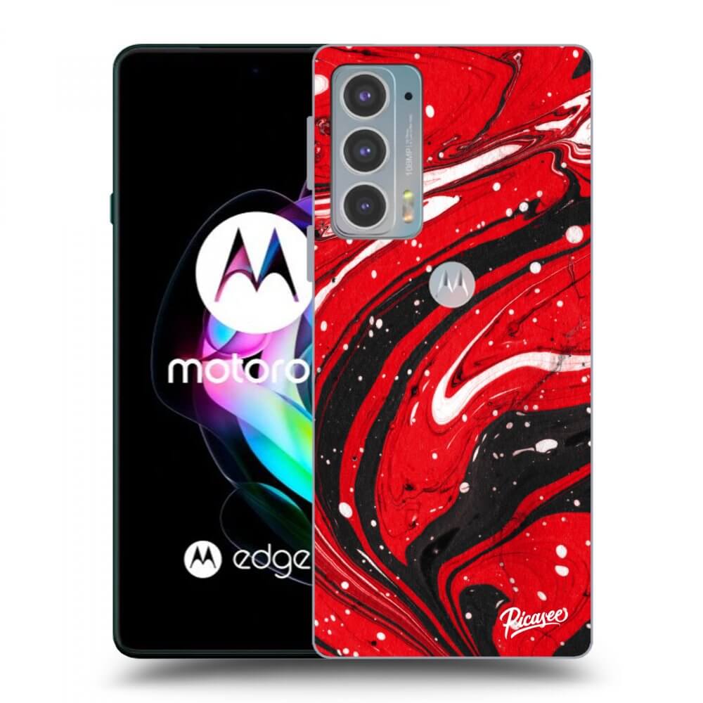 Picasee crna silikonska maskica za Motorola Edge 20 - Red black