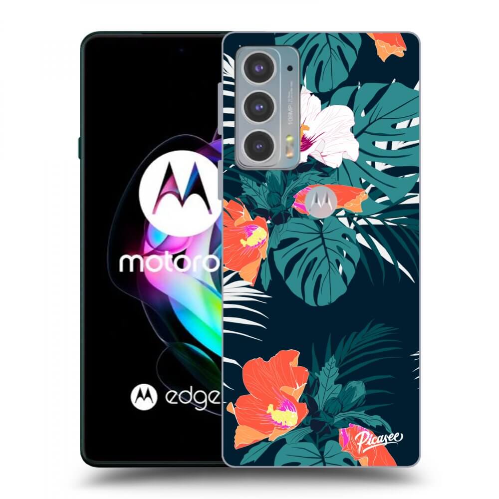 Picasee crna silikonska maskica za Motorola Edge 20 - Monstera Color