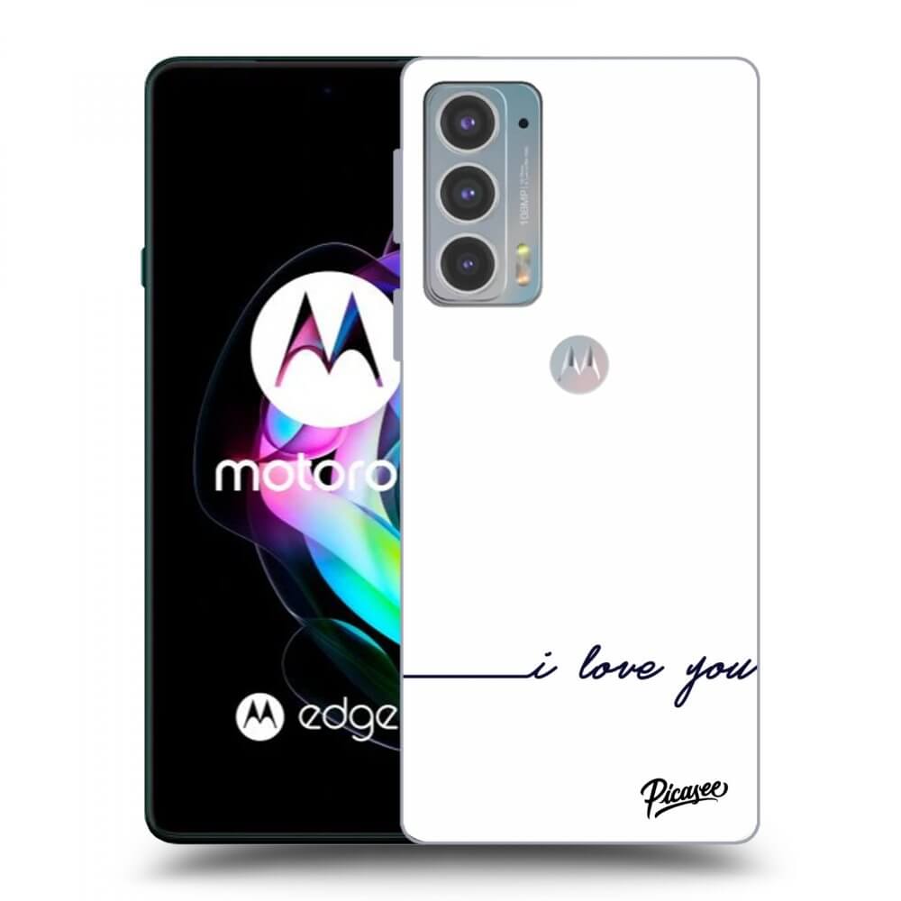 Picasee crna silikonska maskica za Motorola Edge 20 - I love you