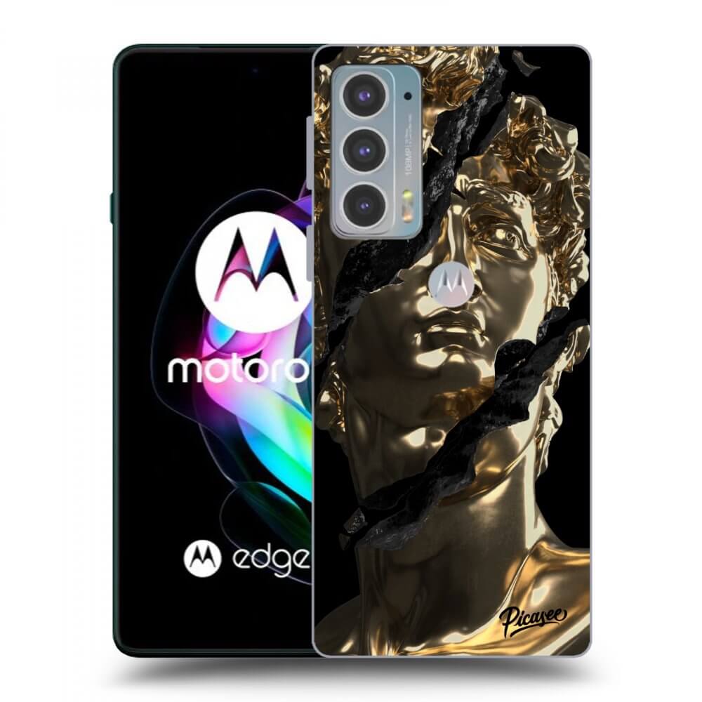 Picasee crna silikonska maskica za Motorola Edge 20 - Golder