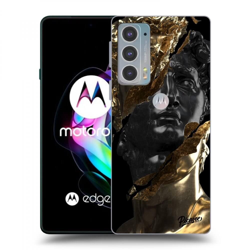 Picasee crna silikonska maskica za Motorola Edge 20 - Gold - Black