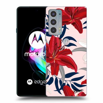 Picasee crna silikonska maskica za Motorola Edge 20 - Red Lily