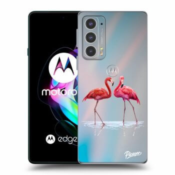 Picasee silikonska prozirna maskica za Motorola Edge 20 - Flamingos couple
