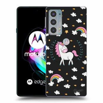 Picasee crna silikonska maskica za Motorola Edge 20 - Unicorn star heaven