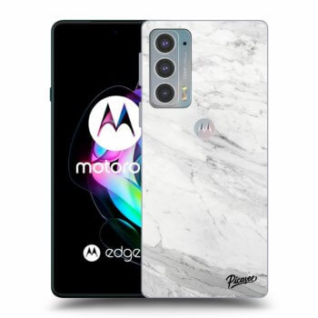 Picasee silikonska prozirna maskica za Motorola Edge 20 - White marble