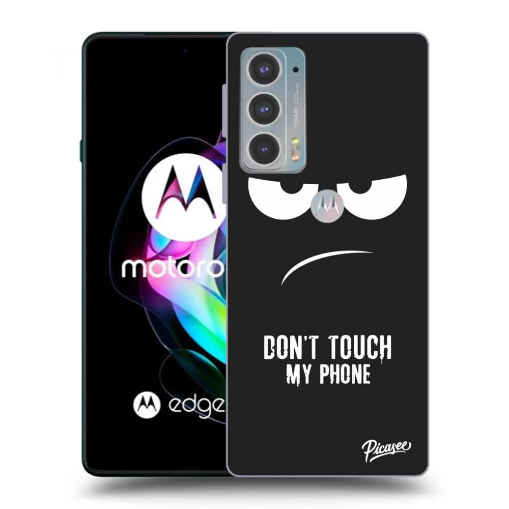 Picasee crna silikonska maskica za Motorola Edge 20 - Don't Touch My Phone