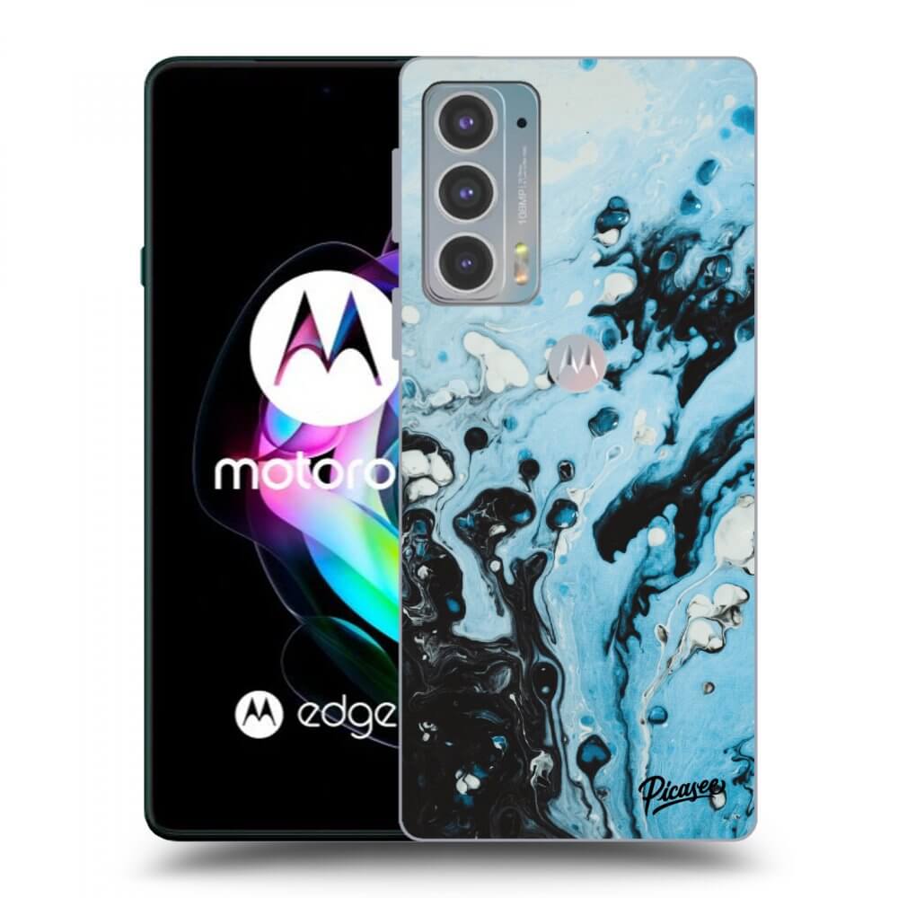 Picasee crna silikonska maskica za Motorola Edge 20 - Organic blue