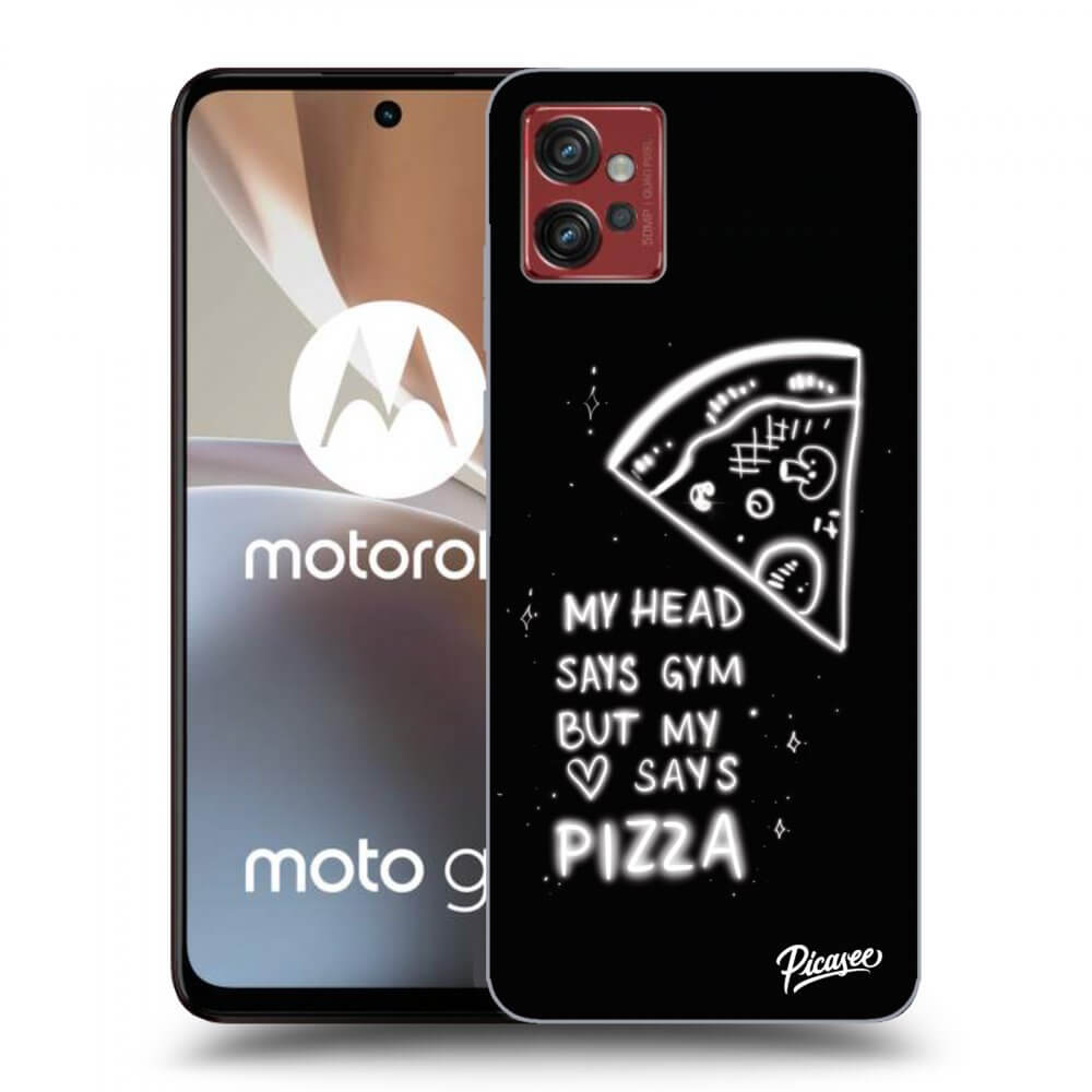 Picasee crna silikonska maskica za Motorola Moto G32 - Pizza