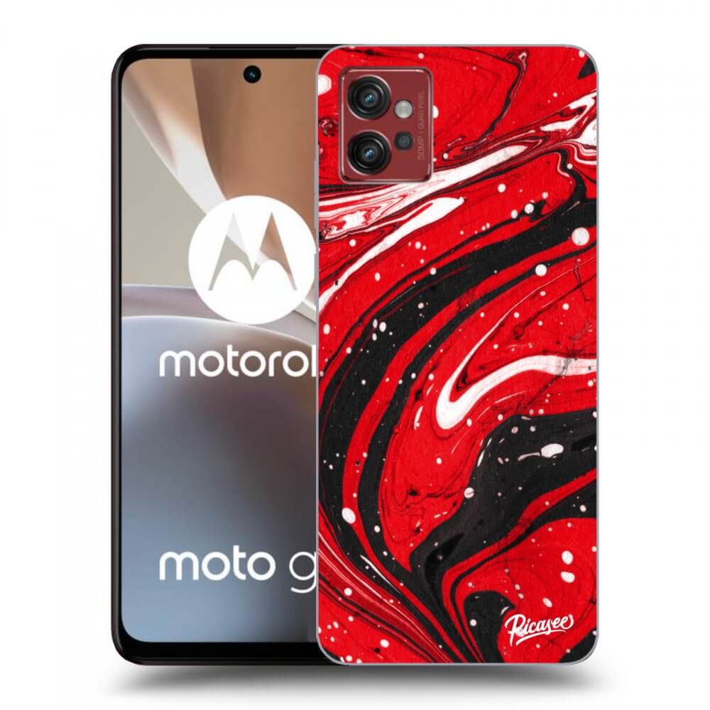 Picasee silikonska prozirna maskica za Motorola Moto G32 - Red black