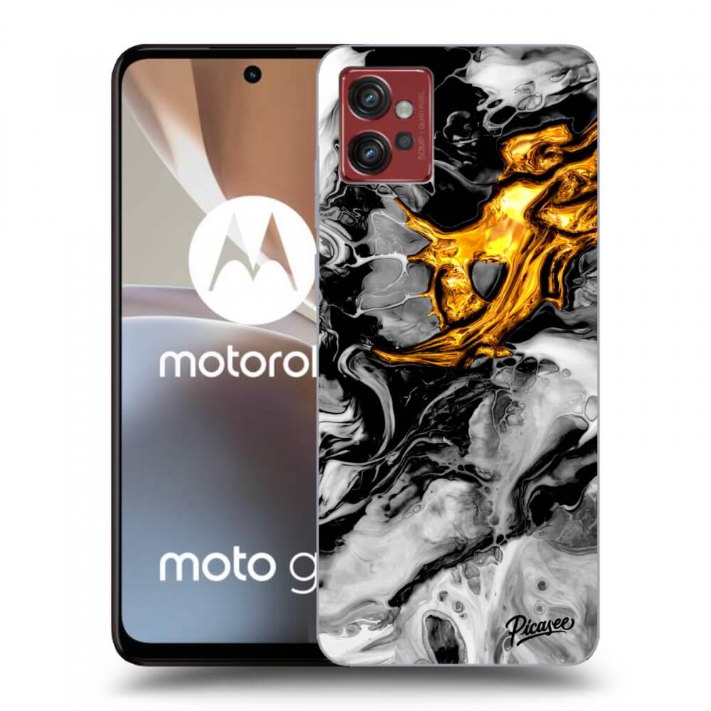 Picasee crna silikonska maskica za Motorola Moto G32 - Black Gold 2