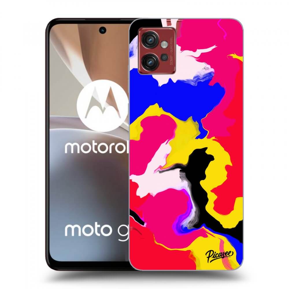 Picasee crna silikonska maskica za Motorola Moto G32 - Watercolor