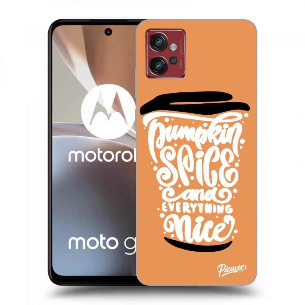 Picasee silikonska prozirna maskica za Motorola Moto G32 - Pumpkin coffee