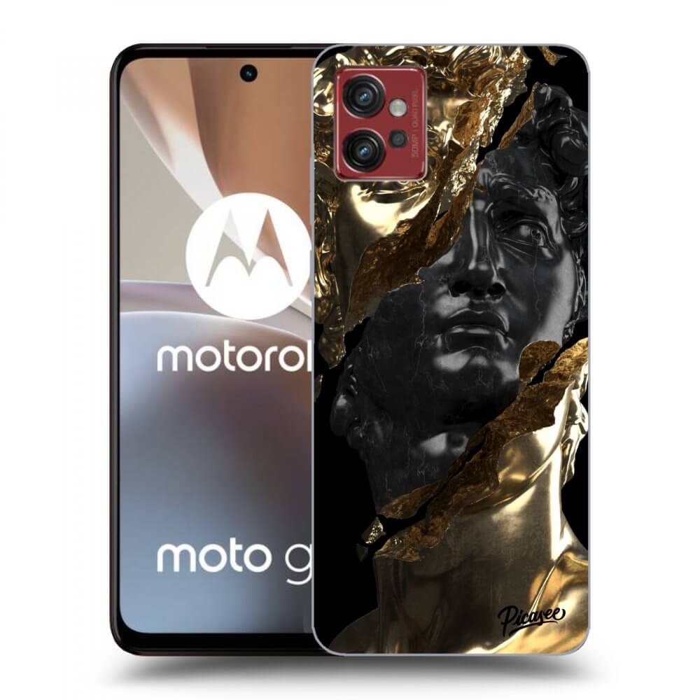 Picasee crna silikonska maskica za Motorola Moto G32 - Gold - Black