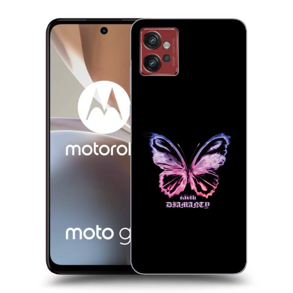 Picasee crna silikonska maskica za Motorola Moto G32 - Diamanty Purple