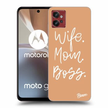 Picasee crna silikonska maskica za Motorola Moto G32 - Boss Mama