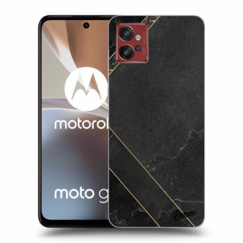 Picasee silikonska prozirna maskica za Motorola Moto G32 - Black tile