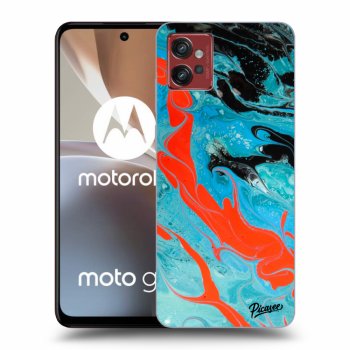 Picasee crna silikonska maskica za Motorola Moto G32 - Blue Magma