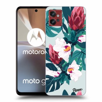 Picasee crna silikonska maskica za Motorola Moto G32 - Rhododendron