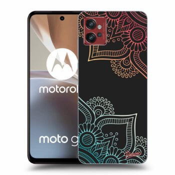 Picasee crna silikonska maskica za Motorola Moto G32 - Flowers pattern