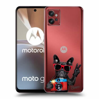 Picasee silikonska prozirna maskica za Motorola Moto G32 - French Bulldog