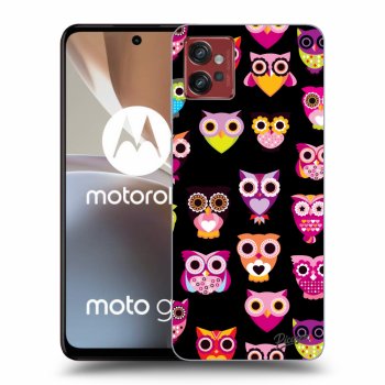 Picasee crna silikonska maskica za Motorola Moto G32 - Owls