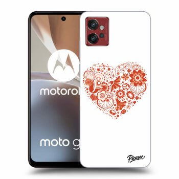 Picasee crna silikonska maskica za Motorola Moto G32 - Big heart