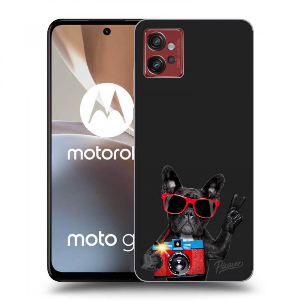 Picasee crna silikonska maskica za Motorola Moto G32 - French Bulldog