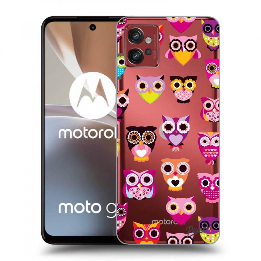 Picasee silikonska prozirna maskica za Motorola Moto G32 - Owls