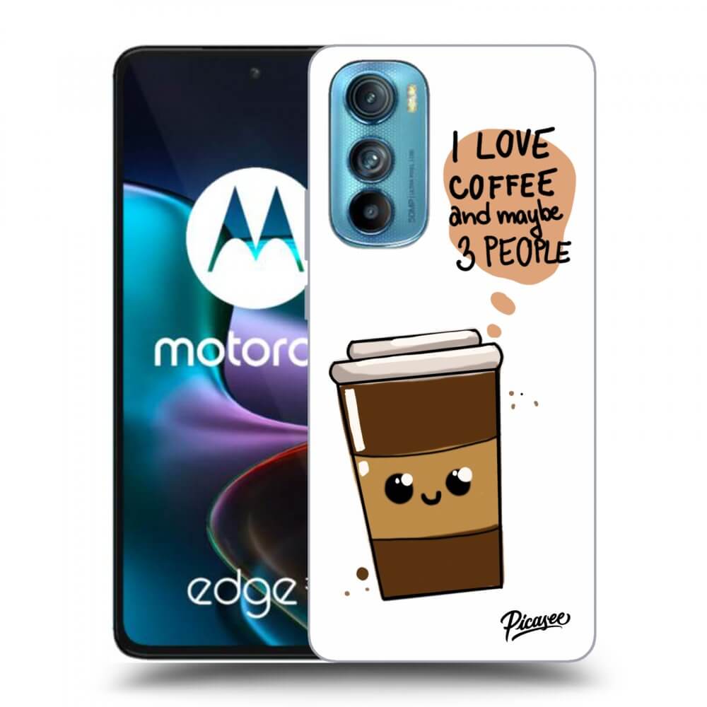 Picasee crna silikonska maskica za Motorola Edge 30 - Cute coffee
