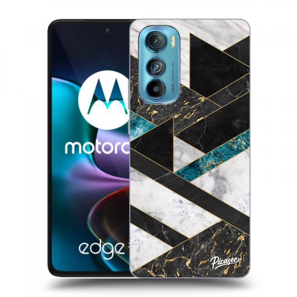 Picasee crna silikonska maskica za Motorola Edge 30 - Dark geometry