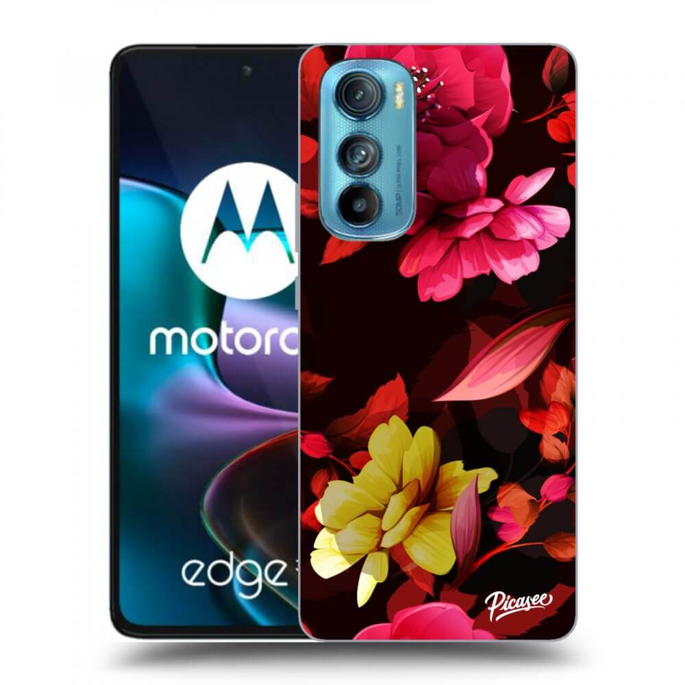 Picasee crna silikonska maskica za Motorola Edge 30 - Dark Peonny