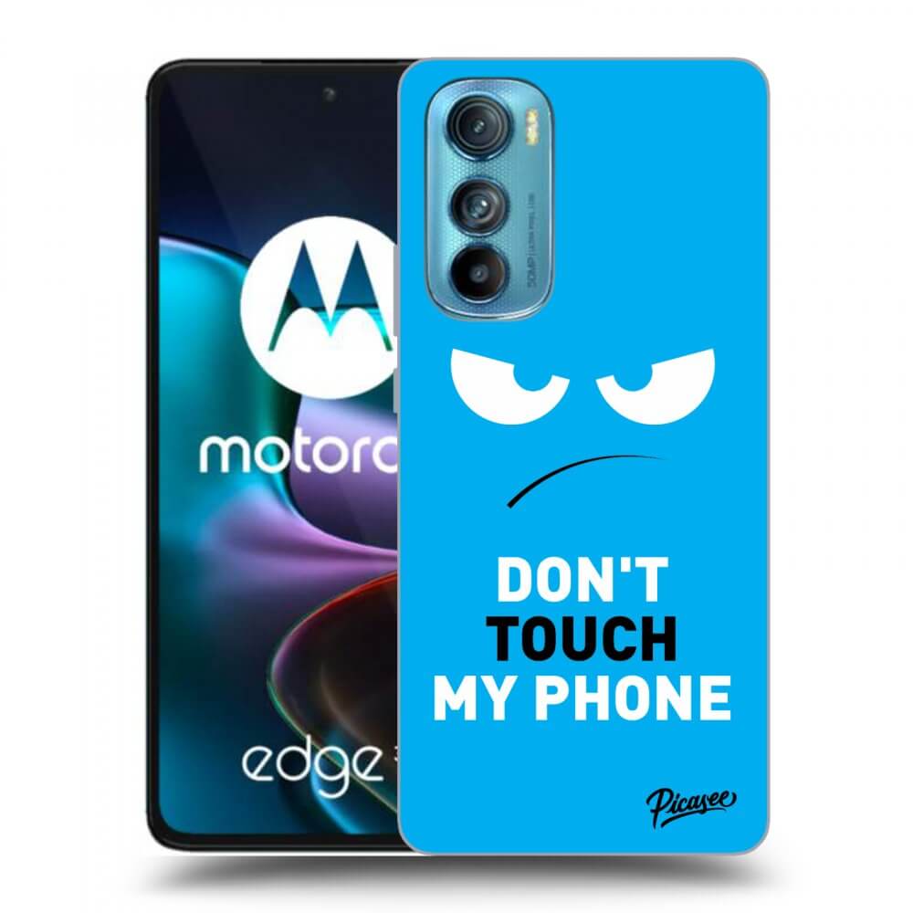 Picasee crna silikonska maskica za Motorola Edge 30 - Angry Eyes - Blue