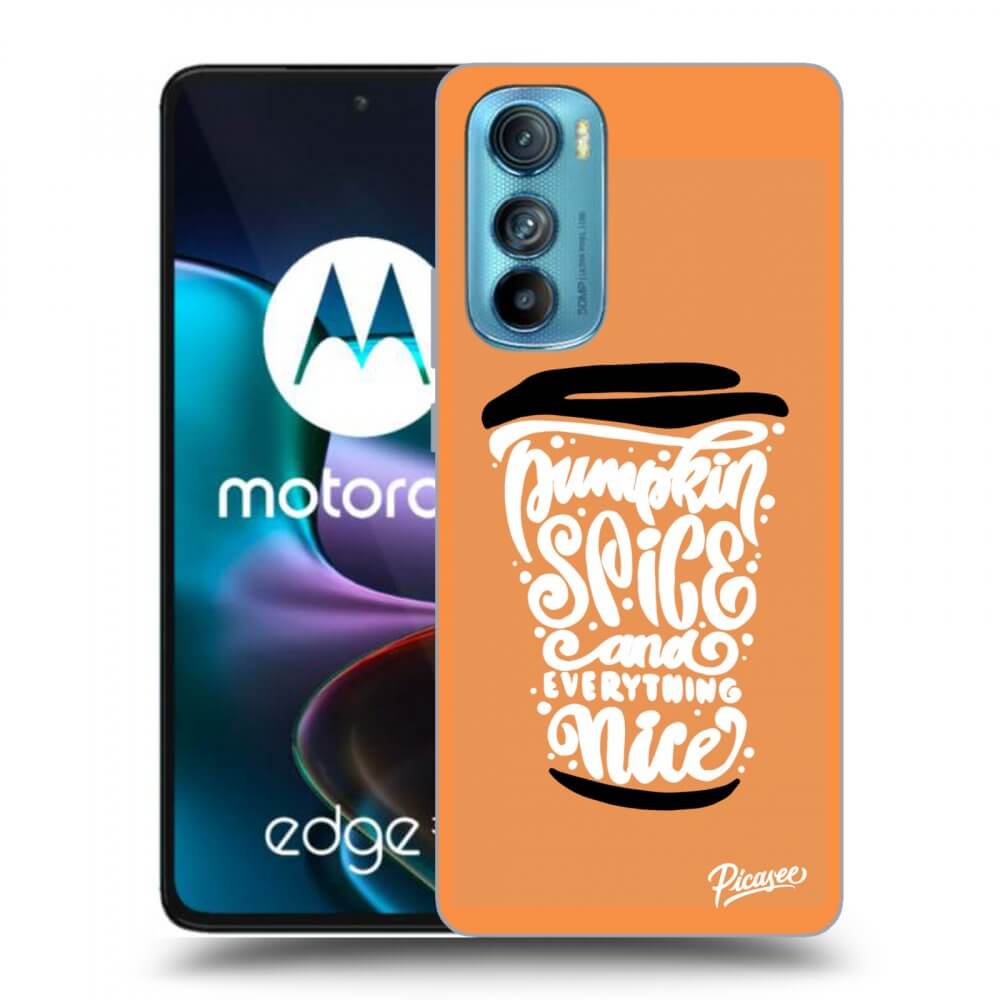 Picasee crna silikonska maskica za Motorola Edge 30 - Pumpkin coffee