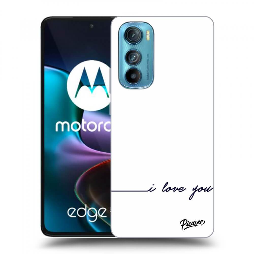 Picasee crna silikonska maskica za Motorola Edge 30 - I love you