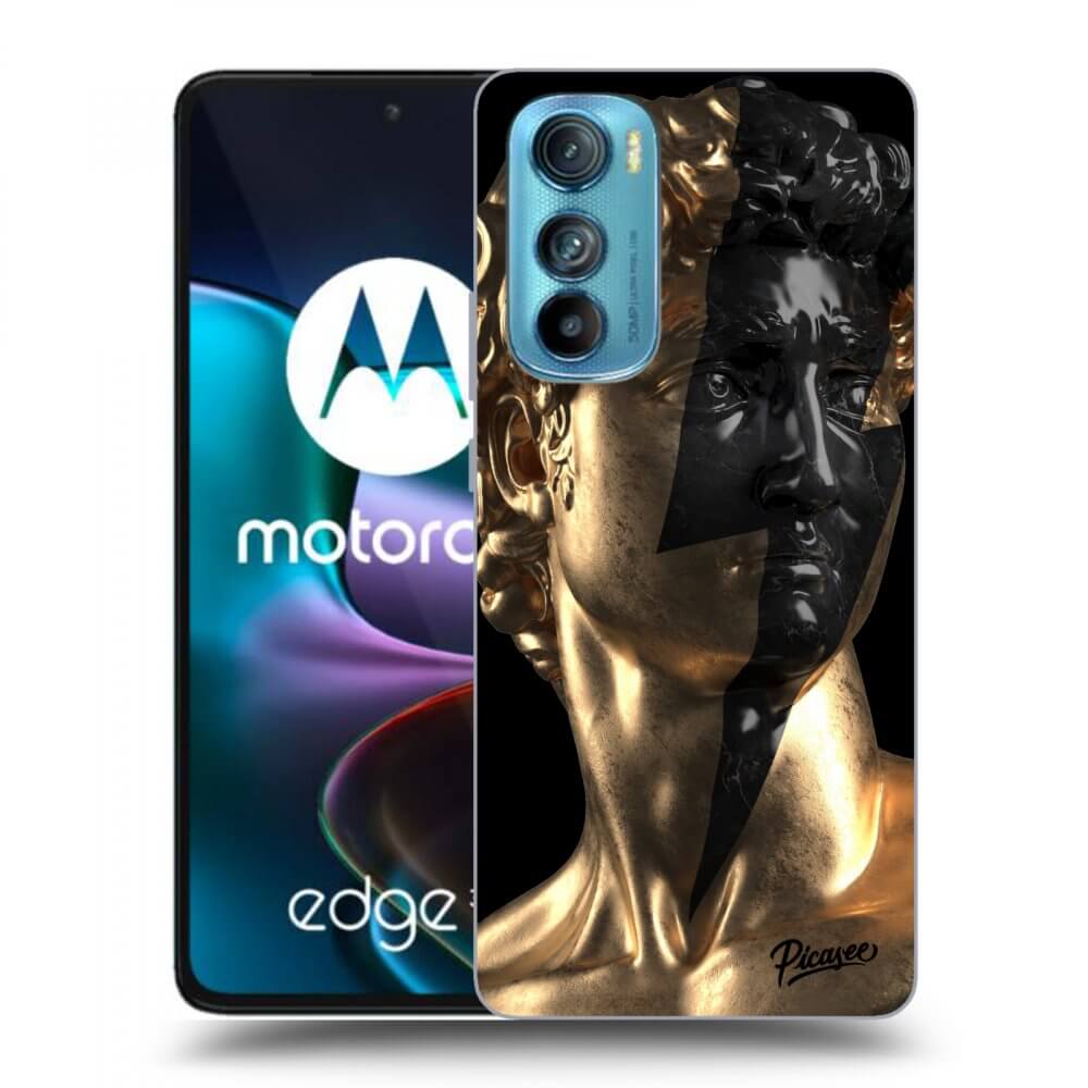 Picasee crna silikonska maskica za Motorola Edge 30 - Wildfire - Gold