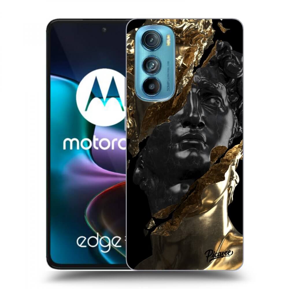 Picasee crna silikonska maskica za Motorola Edge 30 - Gold - Black
