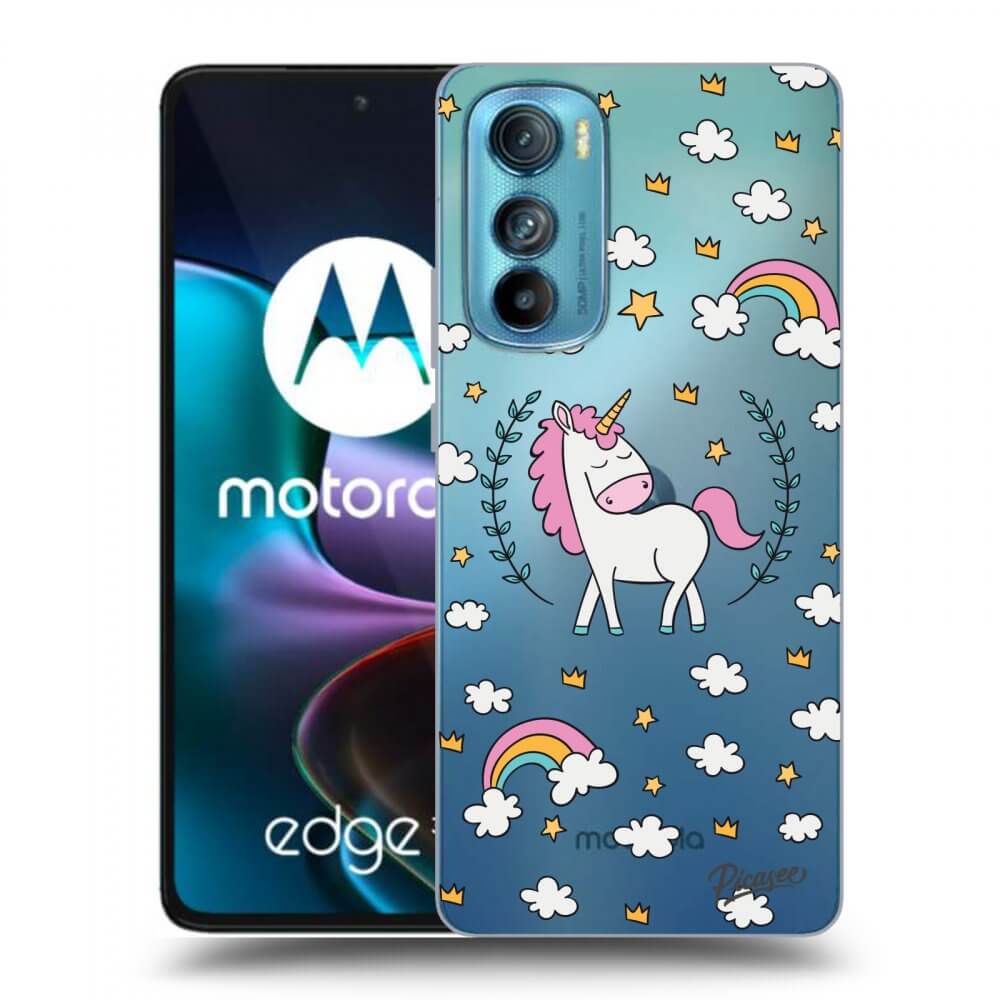 Picasee silikonska prozirna maskica za Motorola Edge 30 - Unicorn star heaven