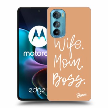 Picasee crna silikonska maskica za Motorola Edge 30 - Boss Mama