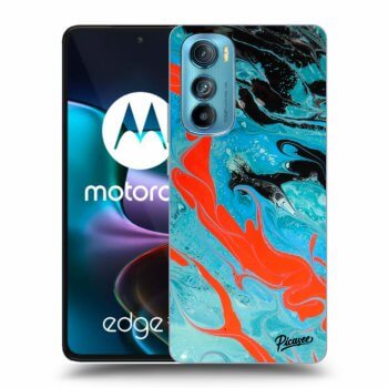 Picasee crna silikonska maskica za Motorola Edge 30 - Blue Magma