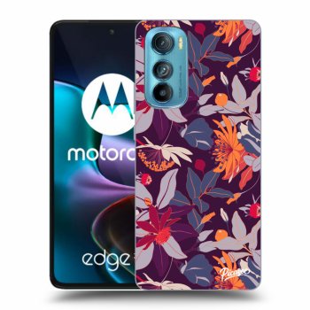 Picasee silikonska prozirna maskica za Motorola Edge 30 - Purple Leaf